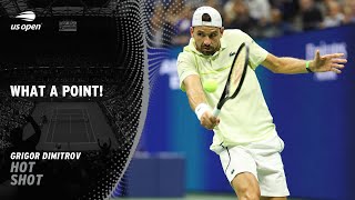 Grigor Dimitrov Wins Amazing Point  2024 US Open Quarterfinal [upl. by Nevad838]