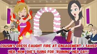 Cousins Dress Caught Fire at Engagement I Saved Her Now Shes Suing for quotRuiningquot Her Day [upl. by Anavoj]