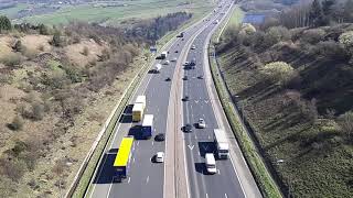 Scammonden bridge over M62 motorway near Huddersfield and Halifax in West Yorkshire England UK [upl. by Enidlarej929]