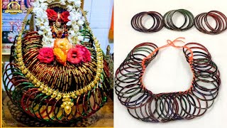 Valayal Malai  அம்மனுக்கு வளையல் மாலை கட்டுவது எப்படி  Bangle Garland  easy method  ஆடிப்பூரம் [upl. by Eilra]