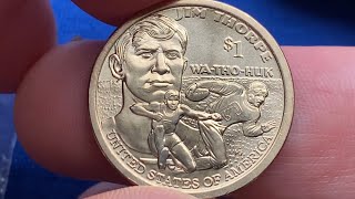 One dollar 2018 USA 1 dollar Jim Thorpe Sacagawea [upl. by Sidnac]