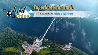 Aerial China Experience the thrill of Zhangjiajie glass bridge [upl. by Esnohpla843]