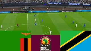 Zambia 1 vs 1 Tanzania  CAF 2024 match highlights  Video game simulation PES 2021 [upl. by Eerized684]