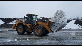 Cat 972M XE Wheel Loaders plowing snow 4Meter Drivex 4k [upl. by Anikas]