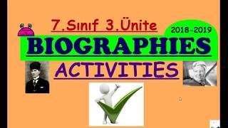 İngilizce 7 Sınıf 3 Ünite Biographies Activities [upl. by Ynnam]