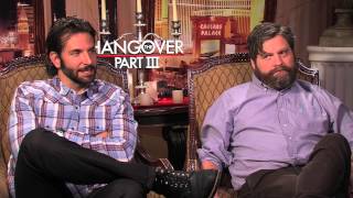 Bradley Cooper jokes with costars Zach Galifianakis amp Ed Helms about ANOTHER HANGOVER film [upl. by Marrilee]