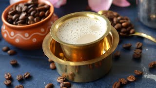 Filter coffee recipe  How to make South Indian filter coffee with grounded coffee beans [upl. by Nylrebmik]