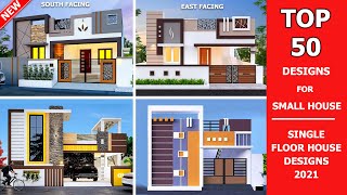 Amazing 50 Single Floor House Front View Elevation Designs 2021  Middle Class Village House Design [upl. by Madora]