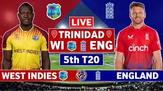 West Indies vs England 5th T20 Live Scores  WI vs ENG 5th T20 Live Scores amp Commentary [upl. by Tome]