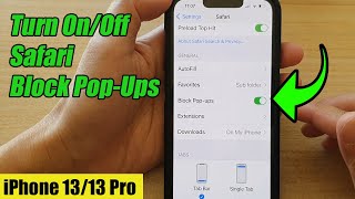 iPhone 1313 Pro How to Turn OnOff Safari Block PopUps [upl. by Arem]