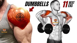 11 BEST SHOULDERS WORKOUT WITH DUMBELLS ONLY AT HOME OR AT GYM [upl. by Annadiana]