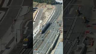 velocity train at these Pakenham Station aerial shot train drone railroad [upl. by Joo]