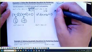 HA2 42 Notes Solve quadratics by factoring [upl. by Perrine]