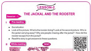 The Jackal And The Rooster Class7 English Lesson2 Line by line Explanation odiamedium english [upl. by Atronna]