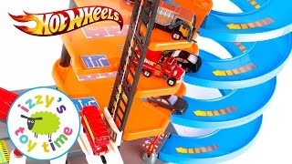 Hot Wheels and Fast Lane Parking Garage Elevator Playset with Helicopters  Hotwheels Cars [upl. by Ygief]