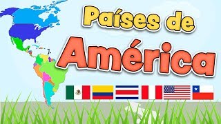 Países de América en español  Mapa banderas y capitales para niños [upl. by Arinay]