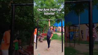 One arm pullup tutorial 💪👈 calisthenics shorts ytshorts viralvideo [upl. by Nnaarat954]