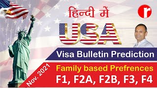 Visa Bulletin Prediction Hindi me Family based preferences F1 F2A F2B F3 F4 [upl. by Nauqes]