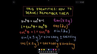 ❖ Trigonometric Identities How to Derive  Remember Them  Part 2 of 3 ❖ [upl. by Godliman]