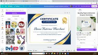 Making Certificates Using Canva Template [upl. by Esaele185]