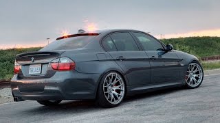 Loudest BMW 318i E90 E36 exhaust sounds in the world Brutal accelerations and revs [upl. by Emalee]