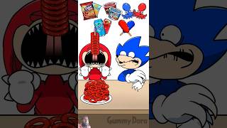 Shin Sonic amp Knuckles Red VS Blue Color Food ASMR Mukbang MUKBANG SHORTS SONIC [upl. by Riada239]