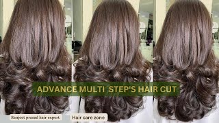 How to advanced multi step hair cutstep with layertutorialstep by stepeasy way step cutting [upl. by Akinajnat]