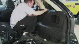 Installing an Amplifier amp Subwoofer Geek Squad Autotechs [upl. by Edee]