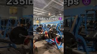 235 lb bench press fail gym powerlifting motivation [upl. by Garrik]