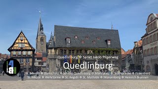 Quedlinburg Stadtrundgang Stiftskirche Schloss Finkenherd Marktplatz Marktkirche Wehrtürme [upl. by Curren]