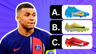 GUESS THE BOOTS OF EACH FOOTBALL PLAYER  Neymar Boots Ronaldo Boots Mbappe Boots Messi Boots [upl. by Olvan]