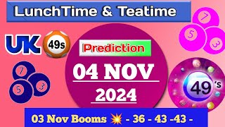 Uk49s double predictions for today 041124  today uk49s lunchtime prediction [upl. by Behlke]