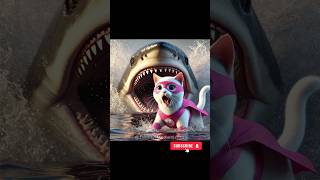 Cats vs Shark 😾🦈 Short Story shorts trending viral ai cartoon cat youtubeshorts shark [upl. by Eisler]