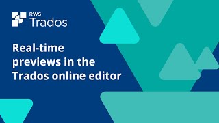 Realtime previews in the Trados online editor [upl. by Lenka]