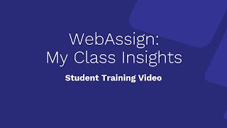 WebAssign My Class Insights Student Overview [upl. by Tabb]