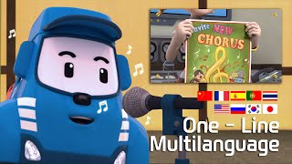 Hokey pokey Song  One  Line Multilanguage 9 versions  Robocar POLI Special [upl. by Ativ870]