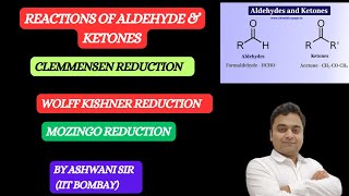 MECHANISM OF CLEMMENSEN amp WOLFF KISHNER REDUCTION II MOZINGO REACTION I ALDEHYDE amp KETONES CHEMISTRY [upl. by Acim905]