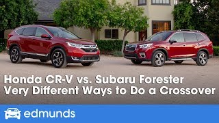 2019 Honda CRV vs 2019 Subaru Forester ― Small SUV Comparison amp Review [upl. by Aicertap580]