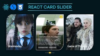 React Card Slider with Swiper JS and CSS Animation [upl. by Atse]