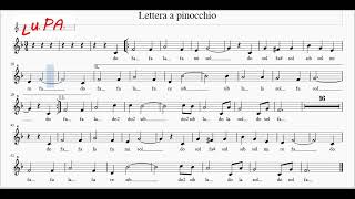 Lettera a Pinocchio  Flauto dolce  Note  Spartito  Karaoke  Canto  Instrumental [upl. by Ranzini3]