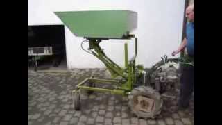 Einachser Transportmulde Hydraulisch Kippbar  Old walking tractor with DIY transport trough [upl. by Mallon]