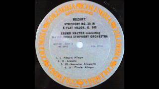 MOZART SYMPHONY NO 39 BRUNO WALTER [upl. by Elleved808]