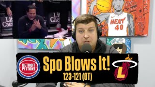 Erik Spoelstra Blows It For Miami Heat In Overtime Loss To Pistons Wasting Epic Tyler Herro Game [upl. by Kariv]