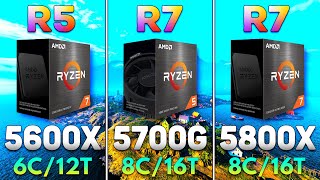 Ryzen 5 5600X vs Ryzen 7 5700G vs Ryzen 7 5800X  PC Gameplay Benchmark Tested [upl. by Ayoral]