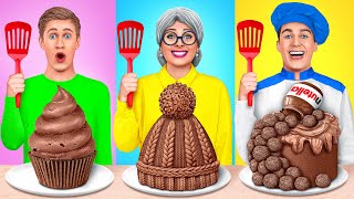 Me vs Grandma Cooking Challenge  Chocolate Food Challenge by Multi DO [upl. by Noemi]