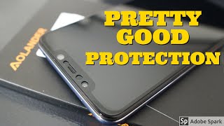 Pocophone F1 Tempered GlassScreen Protector Install and Review [upl. by Koa100]