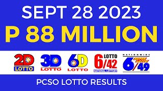 Lotto Result September 28 2023 9pm PCSO [upl. by Eeznyl952]