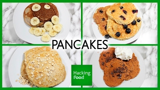 4 RECETAS fáciles de PANCAKES 🍪 Tortitas en Hacking Food [upl. by Steel]