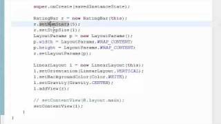 Chapter 62  LinearLayout RatingBar amp LayoutParams [upl. by Latoye]