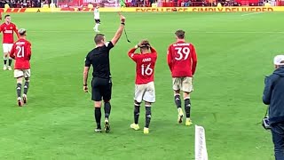 DRAMATIC scenes after United star is sent off after scoring winner against LIVERPOOL [upl. by Myke]